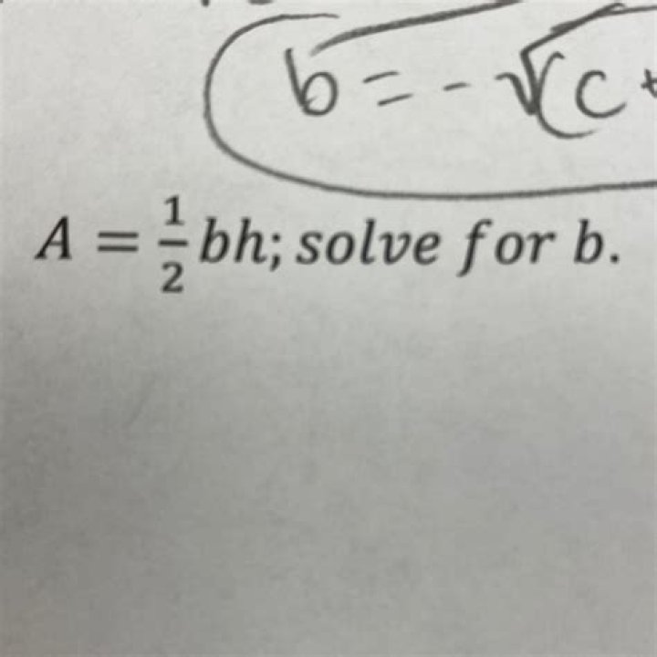 A 1 2bh Solve For B