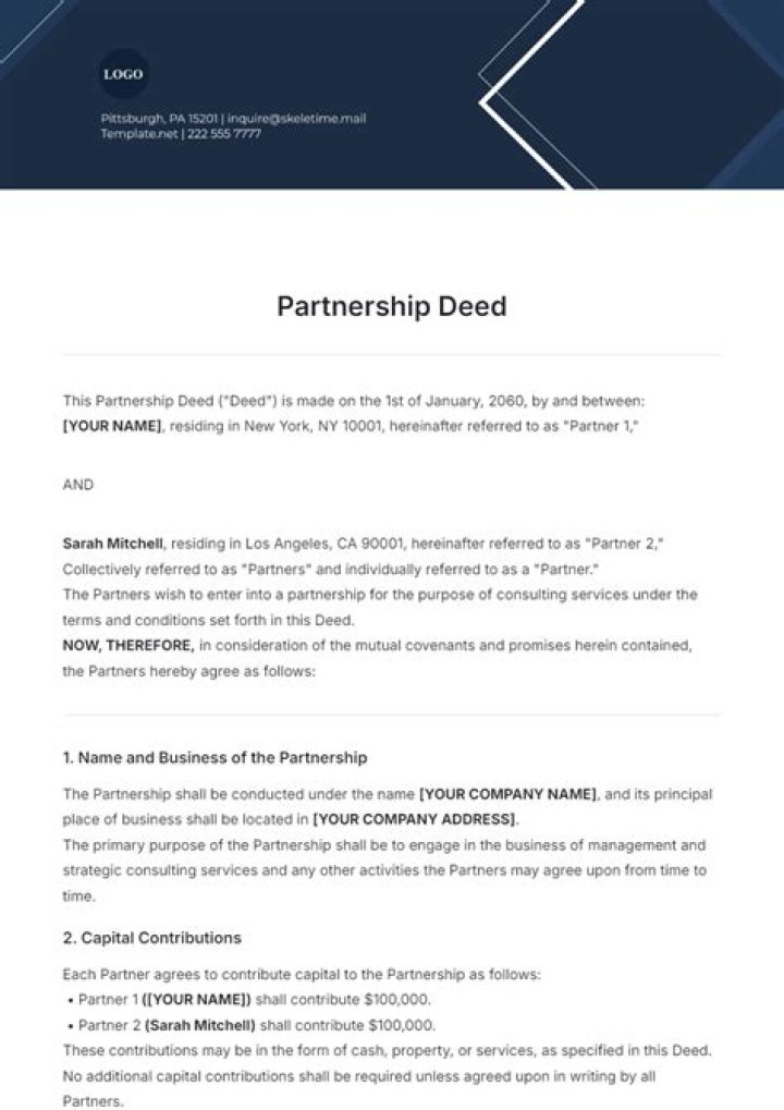 Deed of partnership - How To Discuss