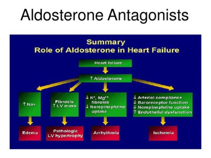 How do aldosterone antagonists work in heart failure