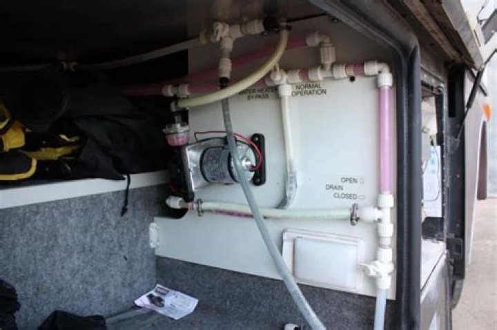 How do I add antifreeze to my RV water pump?