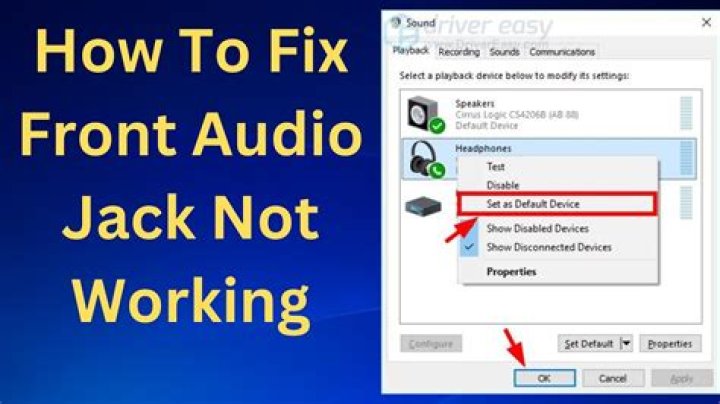 How do I fix my front audio jack static?