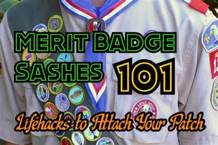 How do you put merit badges on a sash
