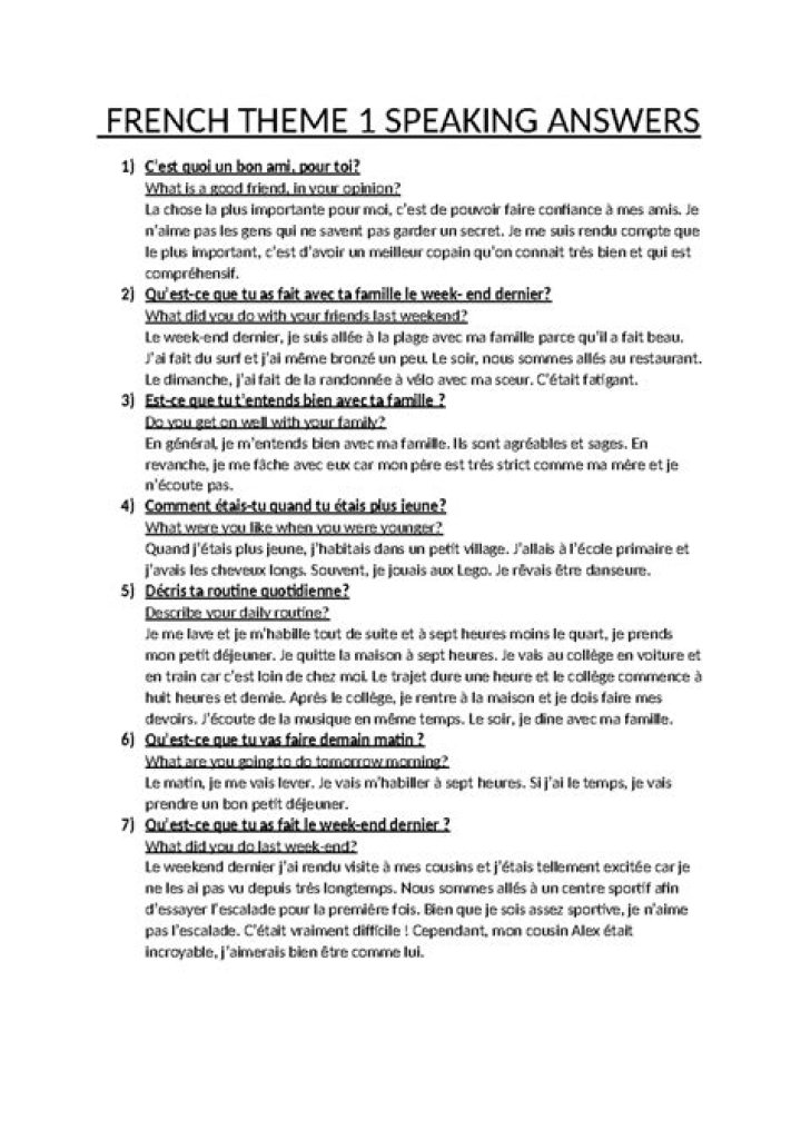 How long is the French speaking exam