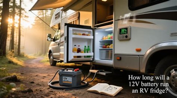 How long will a 12 Volt RV fridge run on battery?