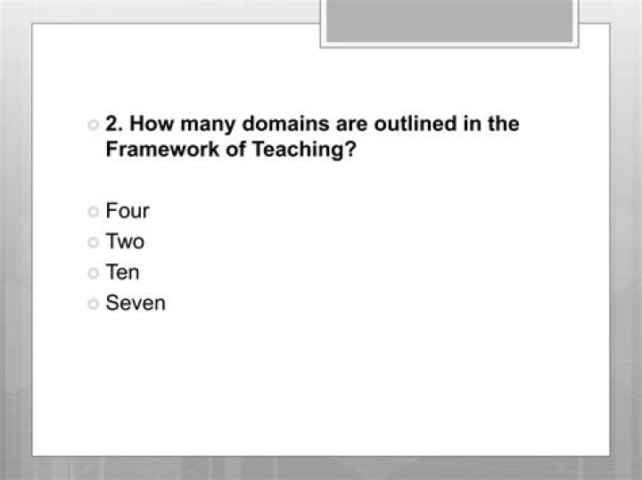 How many domains are outlined in the framework of teaching