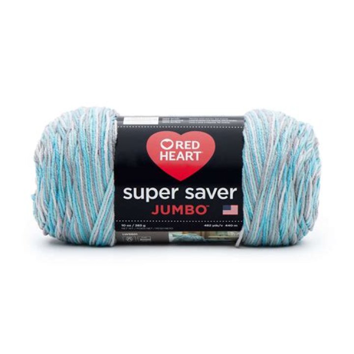 How many yards is Red Heart Super Saver jumbo