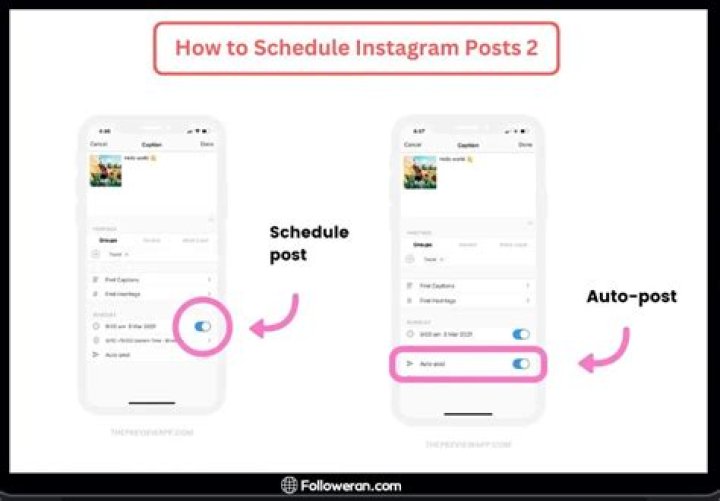 How to schedule instagram posts