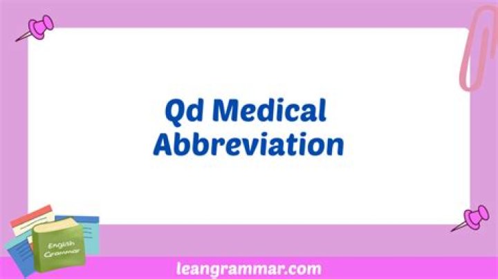 Qd Medical Abbreviation - How To Discuss