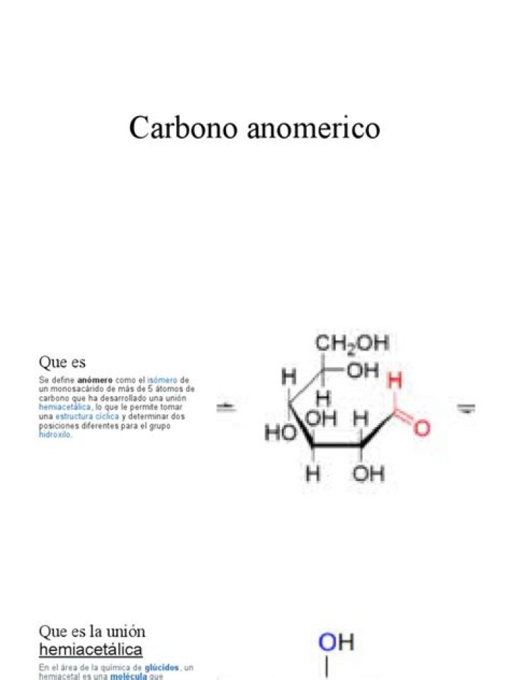 ¿Qué es carbono Anomerico en quimica