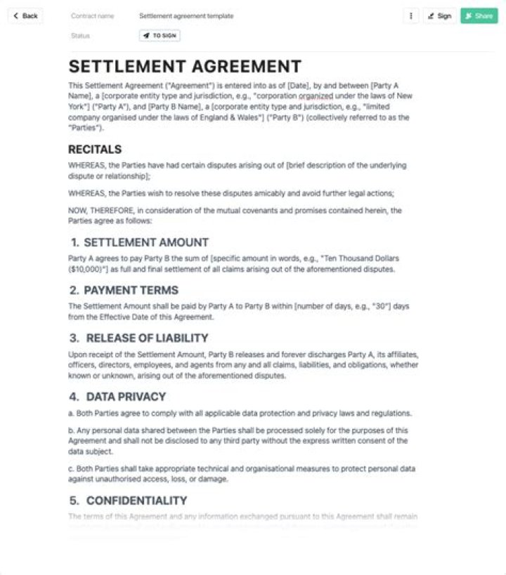 Settlement Agreement - How To Discuss