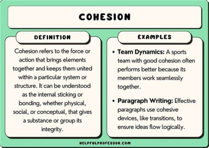 What are the important components of cohesion