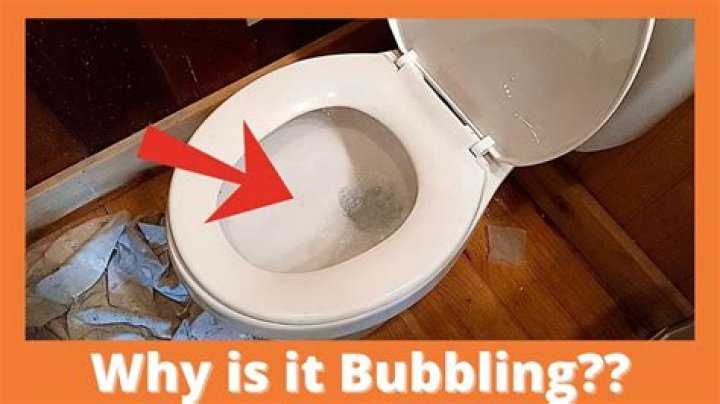 What causes RV toilet to bubble when flushed?