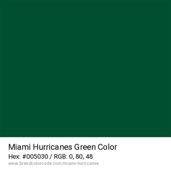 What color green is Miami Hurricanes