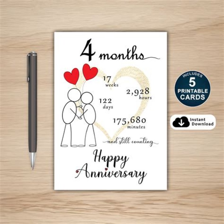 What do you say on your 4 month anniversary