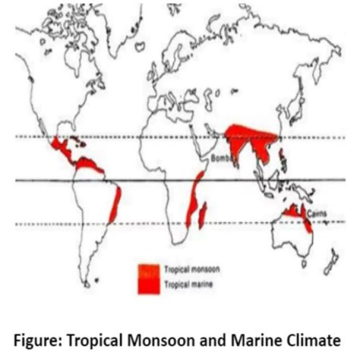 What does tropical monsoon climate mean