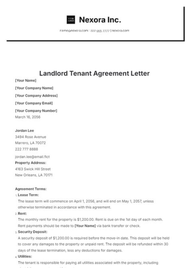 What information should I give a landlord