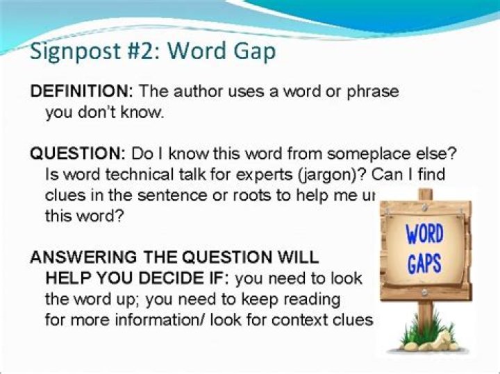 What is a word gap signpost