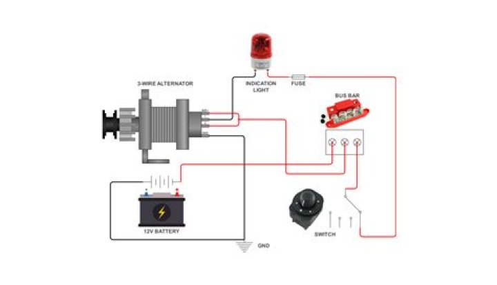 What is an alternator warning light wiring diagram?