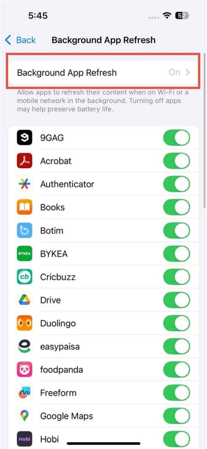 What is the purpose of background app refresh