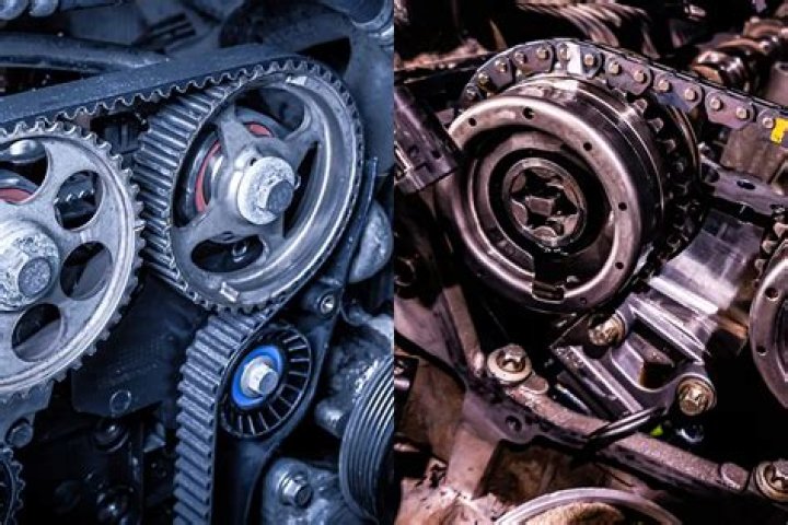 What is usually replaced with a timing belt?
