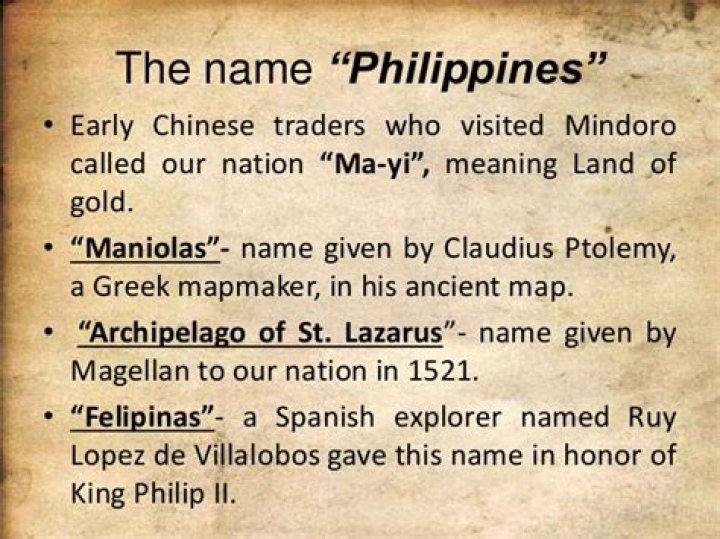 Who gave the Philippines its name