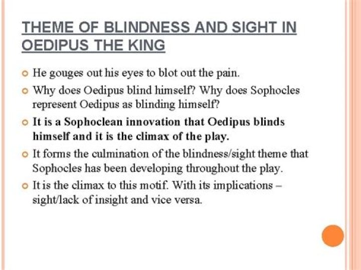 Why did Oedipus gouge his eyes